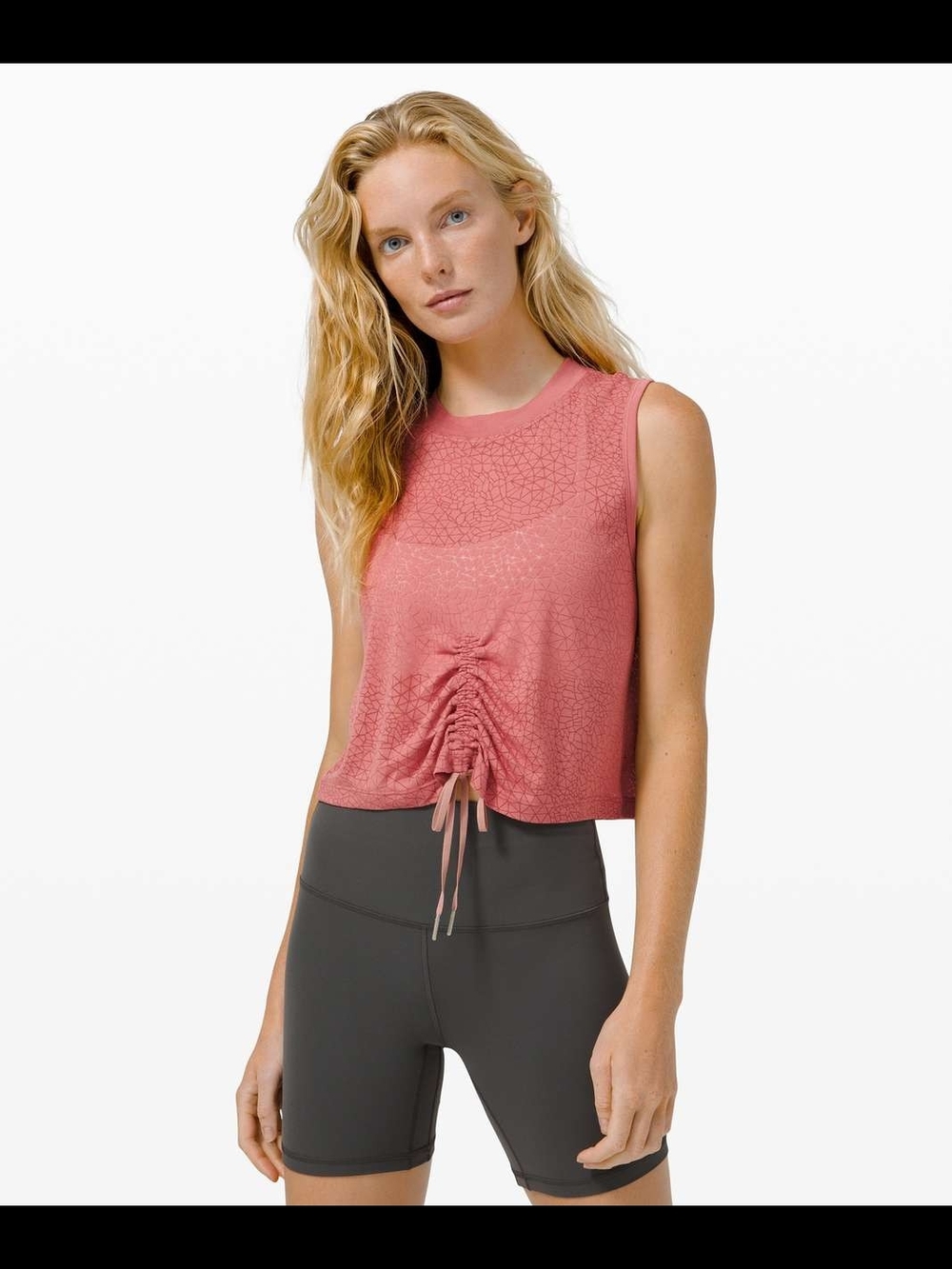 Lululemon Cinch Me Up Front Tank In Cherry Tint